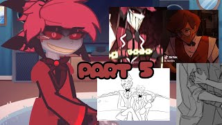 Hazbin Hotel react to each other  Alastor 57  ships and creds in vid [upl. by Sanez]