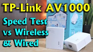 TP Link AV1000 Powerline Ethernet adapter speed test vs Wired amp Wireless [upl. by Ajim352]