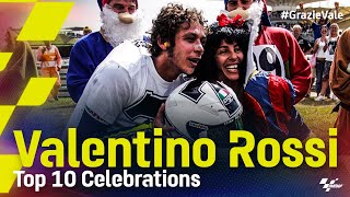 GrazieVale Valentino Rossis Top 10 Celebrations [upl. by Mya643]