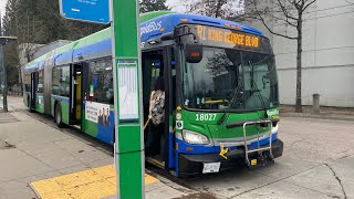 Surrey Translink 2018 New Flyer XDE60 S18027 on R1 King George Boulevard to Guildford [upl. by Yornoc662]