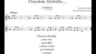 Chocolate Molinillo Partitura para flauta dulce [upl. by Aihceyt]