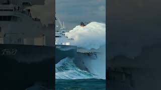 Ship Struggles Against Massive Wave – Close Call scaryocean ship MassiveWave [upl. by Nagad]