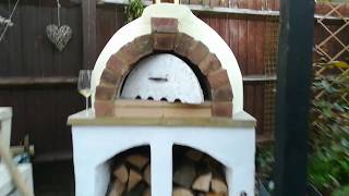 DIY Vermiculite gym ball pizza oven alight 355ºC [upl. by Esital41]