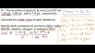 31  Moles Molar Mass Molar Volume [upl. by Etteraj648]