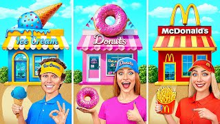 One Colored House Challenge  McDonald’s vs Ice Cream vs Donuts by Multi DO Smile [upl. by Ayt949]