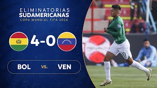 BOLIVIA vs VENEZUELA 40  RESUMEN  ELIMINATORIAS SUDAMERICANAS  FECHA 7 [upl. by Eiddet]