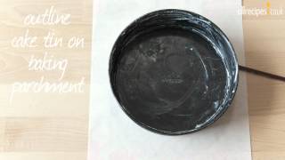 How to line a cake tin video  Allrecipescouk [upl. by Dhu462]