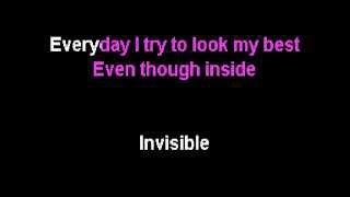 Skylar Grey  Invisible Karaoke Instrumental On Screen Lyrics [upl. by Ardnuaek]