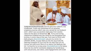 Ooni of Ifes fourth wife Olori Folashade explains why she tags her new born son thequotCrown Prince [upl. by Htor891]