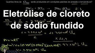 Eletrólise de cloreto de sódio fundido  Eletroquímico e Reações Redox  Química  Khan Academy [upl. by Lupita882]