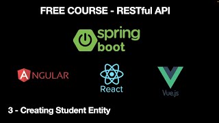 3 JAVA  RESTful API Spring Boot Angular React and Vue3  Creating Student Entity 3 [upl. by Camroc]