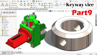 Design of Screw lock bush Keyway vice part 9  Solidworks tutorial [upl. by Ahsekyt653]