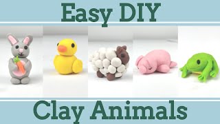 Easy Clay Animals for Beginners 2│5 in 1 Polymer Clay Tutorial [upl. by Anelrac]