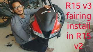 Part6R15 v3 fairing install in R15 v2 Modified Yamaha r15 Yamaha r15 headlight installation [upl. by Ardussi]