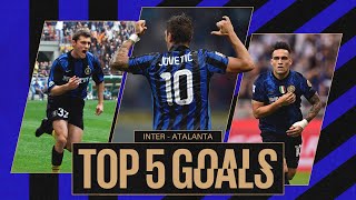 DUE CAPOLAVORI DI LAUTARO E IL SIGILLO DI BOBO 🤩💪  INTER HISTORY  TOP 5 GOALS vs ATALANTA ⚽️ [upl. by Ellerred]