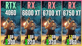 RTX 4060 vs RX 6600 XT vs RX 6700 XT vs RX 6750 XT  Test in 12 Games [upl. by Seyah]