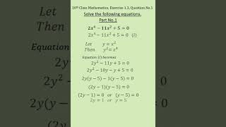 Exercise 13 Class 10 Math  Punjab Board  Quadratic Equations Question 1mimathematics [upl. by Lenhart848]