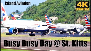 Busy Busy Day  St Kitts Airport  E175 E120 ATR 72 737800 737900 A320 A321neo 777200 [upl. by Hsuk31]