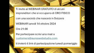 INVITO A WEBINAR GRATUITO relativo alloro fisico [upl. by Ardnaid]