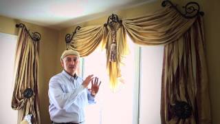 Video 34 Do It Yourself Drapes  Window Treatment Ideas With Swags Scrolls and Holdbacks [upl. by Ruckman]