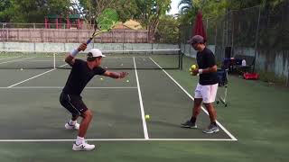 Professional tennis training with coach Brian Dabul Federer Nadal Djokovic [upl. by Lebaron]