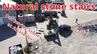 Natural stones retainingwall with stairs part 2 [upl. by Tandie248]