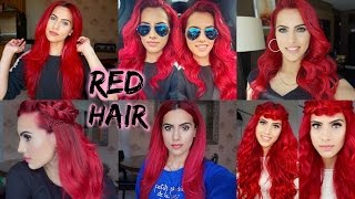 HOW TO dye dark hair bright red  WITHOUT bleach [upl. by Kiri]