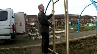 Building a Home Made Polytunnel Part 2  Allotment Day 21 [upl. by Ainimre]