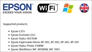 How to setup Epson printers to use WiFi 2013 Win EN [upl. by Rolyks956]