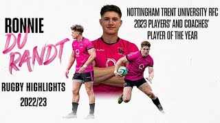 Ronnie Du Randt  Nottingham Trent University Mens Rugby Union 1st XV  202223 BUCS Highlights [upl. by Anoerb]