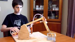 Syringe Actuated Mechanical Arm grade 8 project video 2 [upl. by Houlberg670]