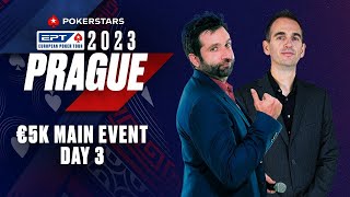 EPT Prague 2023 €5K Main Event  Day 3 Livestream [upl. by Nnyllatsyrc]