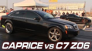 Chevy Caprice vs C7 Z06 Corvette [upl. by Sauer495]