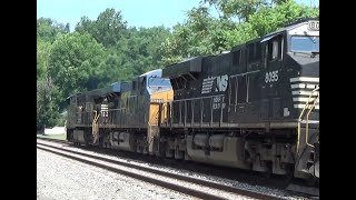 CSX M 331 03 ContainersMixed freight by Broadford 7324 NSCSXNS lash up [upl. by Ashlie146]