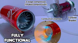 Making a Fully Functional Jet Engine using Soda can  diy Jet Engine [upl. by Hgielyak211]