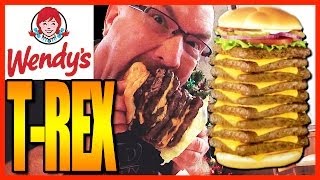 Wendys TRex Burger Challenge 2770 Calorie Burger 9 Patties and 9 Cheese WHAT  KBDProductionsTV [upl. by Enois267]