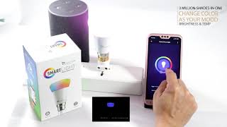 Syska Smart Light 7W LED Bulb Compatible with Amazon Alexa amp Google Home [upl. by Sublett388]