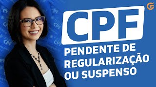 CPF PENDENTE DE REGULARIZAÇÃO OU SUSPENSO APRENDA O QUE FAZER [upl. by Anilasor283]