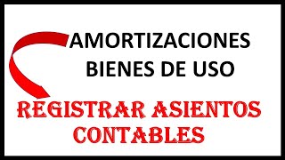 AMORTIZACIONES BIENES DE USO años vida útil REGISTRAR ASIENTOS CONTABLES [upl. by Aisha505]