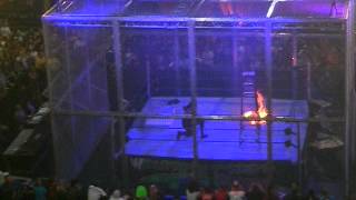 Undertaker chokeslamming Edge through ring mat at SummerSlam in Indianapolis IN [upl. by Myrilla]