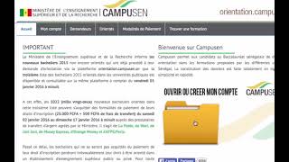 Procedure integrale dinscription et dorientation sur la plateforme CAMPUSEN [upl. by Analle]