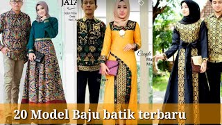 20 model baju batik kombinasi polos [upl. by Darius]