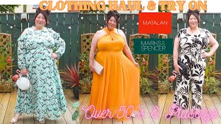 MARKS amp SPENCER amp MATALAN HAUL amp TRY ON PLUS SIZE  OVER 50S FASHION [upl. by Ahsaf]