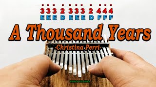 A Thousand Years By Christina Perri  Kalimba Easy Practice [upl. by Nedrah676]