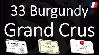 The 33 Grand Cru Wines from Burgundy  Complete List  French Pronunciation [upl. by Assillem]