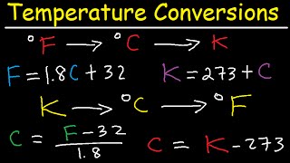 Celsius to Fahrenheit to Kelvin Formula Conversions  Temperature Units C to F to K [upl. by Templia754]