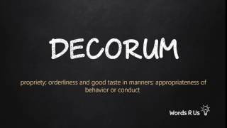 How to Pronounce DECORUM in American English [upl. by Lizzie]