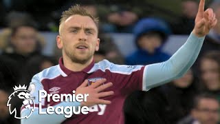 Jarrod Bowen opens scoring for West Ham United v Leicester City  Premier League  NBC Sports [upl. by Redmund563]