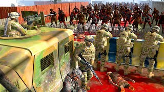 Can 100 Soldiers Hold CITY DEFENSE vs Endless ZOMBIE INVASION in NEW Battle Simulator Mod [upl. by Uolymme]