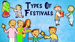 Different Types Of Festivals For Kids  Learning Types Of Festivals  Preschool Learning Videos [upl. by Sidnac545]